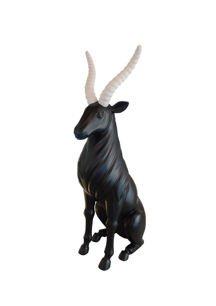 Modern Minimalist Fiberglass Black Decorative Ornament