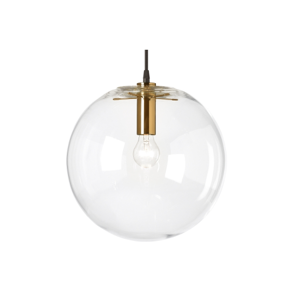 Minimalist Glass Aluminium Brass Antique Black Clear Glass Pendant Lamp