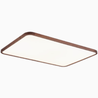 Classical Rectangular Lighting Fixture Walnut Colored Living Room Ceiling Lamp