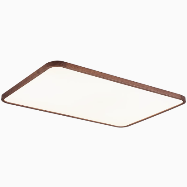 Classical Rectangular Lighting Fixture Walnut Colored Living Room Ceiling Lamp