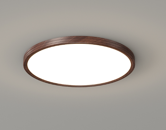 Classical Aluminum Iron LED Lighting Fixtures Walnut Colored Bedroom Ceiling Lamp