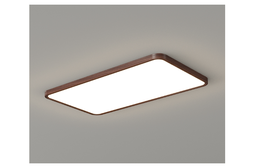 Classical Rectangular Lighting Fixture Walnut Colored Living Room Ceiling Lamp