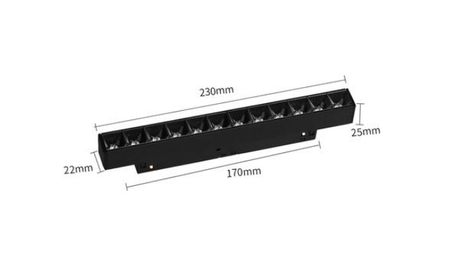 Black Aluminum 6W/12W/18W/24W DC48V Spotlight San'an Lamp Bead Magnetic Attraction