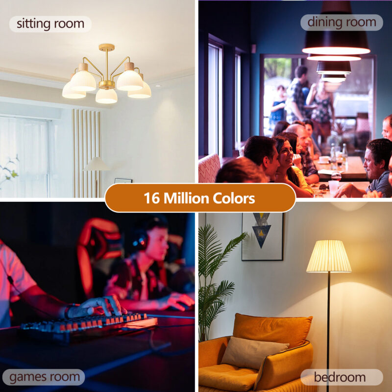 Minimalist Bedroom Night Lamp 9W WiFi+BLE+2.4G Single Voltage 100-130V Intelligent Full-color RGB+CCT Light Bulb