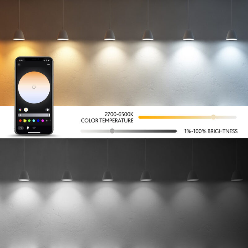 Minimalist Bedroom Night Lamp 9W WiFi+BLE+2.4G Single Voltage 100-130V Intelligent Full-color RGB+CCT Light Bulb