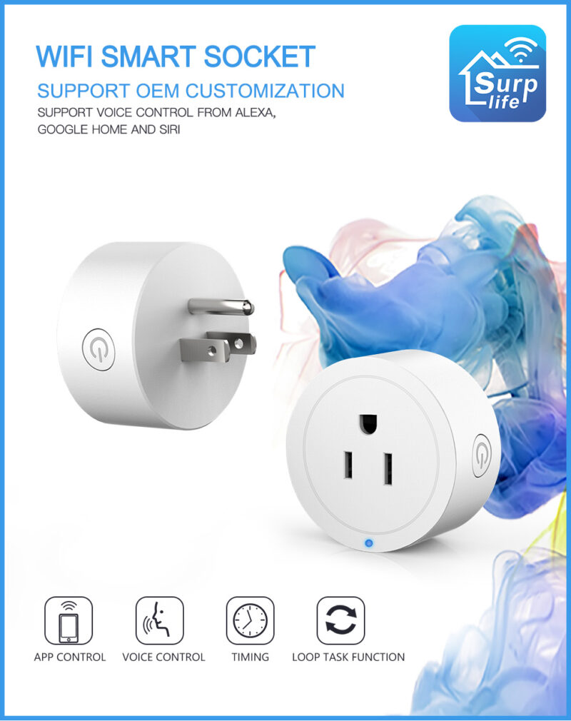 High-quality Mini American Standard Intelligent Voice Control Single Channel WIFI Smart Socket