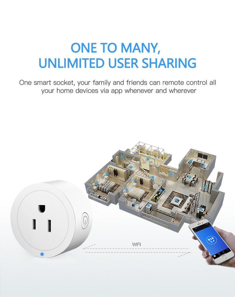 High-quality Mini American Standard Intelligent Voice Control Single Channel WIFI Smart Socket
