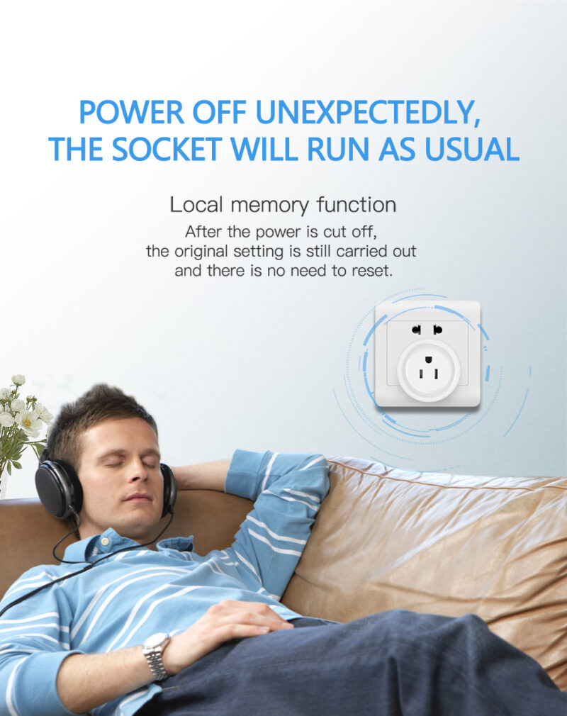 High-quality Mini American Standard Intelligent Voice Control Single Channel WIFI Smart Socket