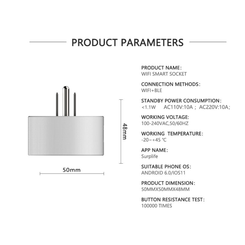 High-quality Mini American Standard Intelligent Voice Control Single Channel WIFI Smart Socket