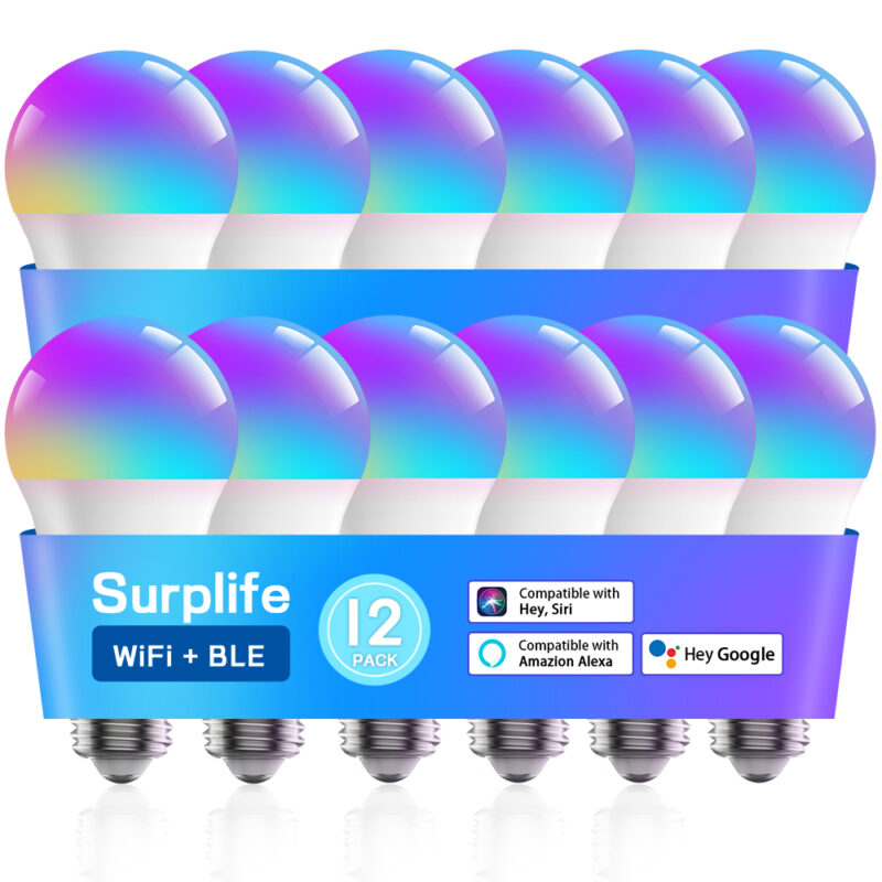 Minimalist Bedroom Night Lamp 9W WiFi+BLE+2.4G Single Voltage 100-130V Intelligent Full-color RGB+CCT Light Bulb