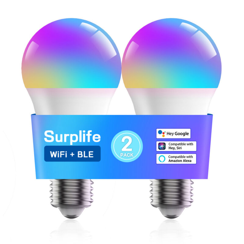 Minimalist Bedroom Night Lamp 9W WiFi+BLE+2.4G Single Voltage 100-130V Intelligent Full-color RGB+CCT Light Bulb
