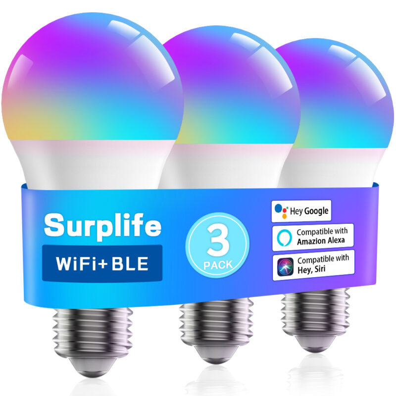 Minimalist Bedroom Night Lamp 9W WiFi+BLE+2.4G Single Voltage 100-130V Intelligent Full-color RGB+CCT Light Bulb