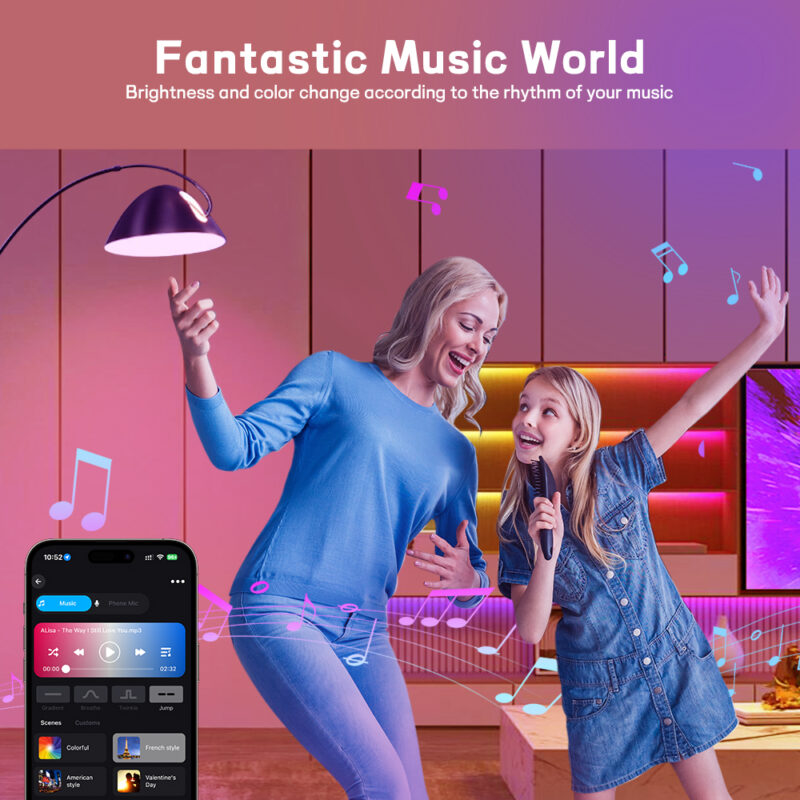 Minimalist Bedroom Night Lamp 9W WiFi+BLE+2.4G Single Voltage 100-130V Intelligent Full-color RGB+CCT Light Bulb