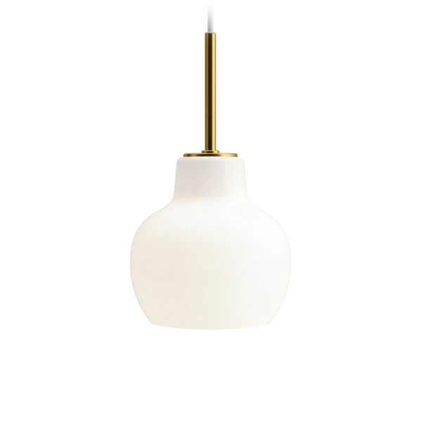 Nordic retro Study Bedroom Single Light Gold Ring Crown White Glass Pendant Lamp E27