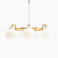 Minimalist Nostalgic Chandelier Iron Glass Homestay Bar Entrance Pendant Lamp E27*7
