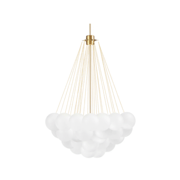 Luxury Elegant Cloud Chandelier Gold and Frosted Glass Pendent Lamp Large