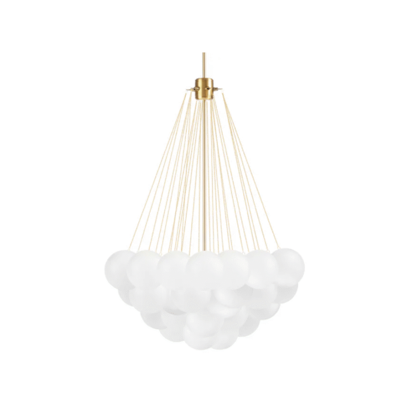 Luxury Elegant Cloud Chandelier Gold and Frosted Glass Pendent Lamp Large