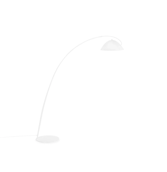 Modern Minimalist Extendible Metal Arc Arm Gata Floor Lam White