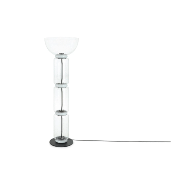 Modern Sleek Refined Glass Metal Restaurant Cafe Noctambule Floor Lamp