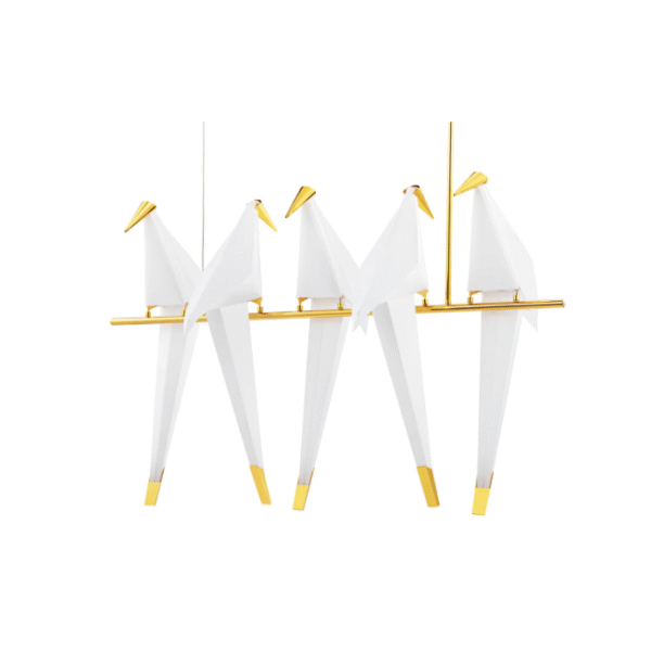 Modern Elegance Birds Shaped Lighting Vogel Ceiling Lamp Brass