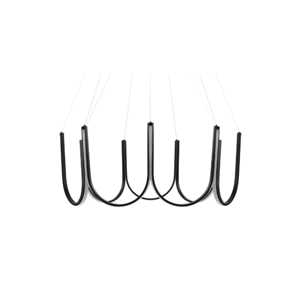 Modern Minimalist Striking Curves Lagom Chandelier Black Pendant Lamp