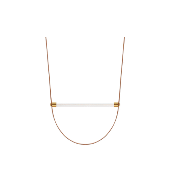 Fashion Simplicity Orielle Suspension Light Small Tan and Brass Ceiling Lamp