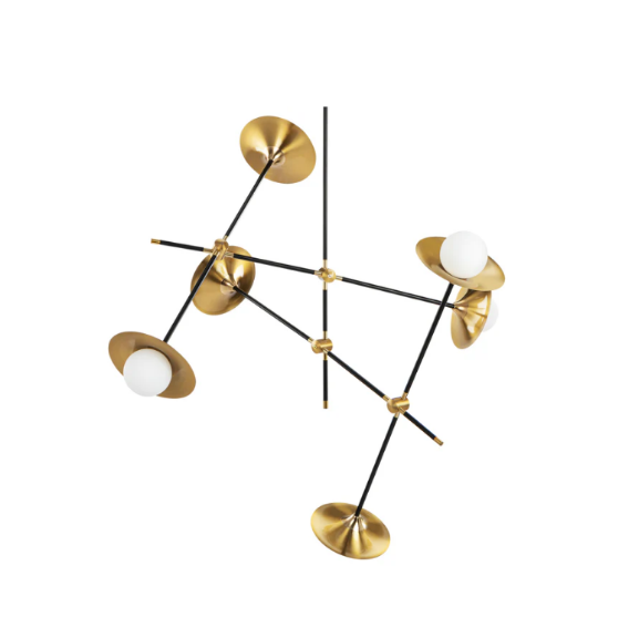 Classic Elegant Decorative Lighting Geneva Sphere Chandelier Amber Glass Pendent Lamp