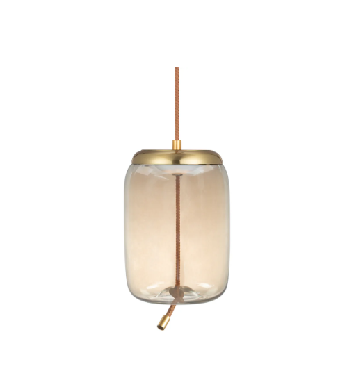Elegant Fusion High-quality Chandelier Amber Glass Geneva Long Pendant Lamp