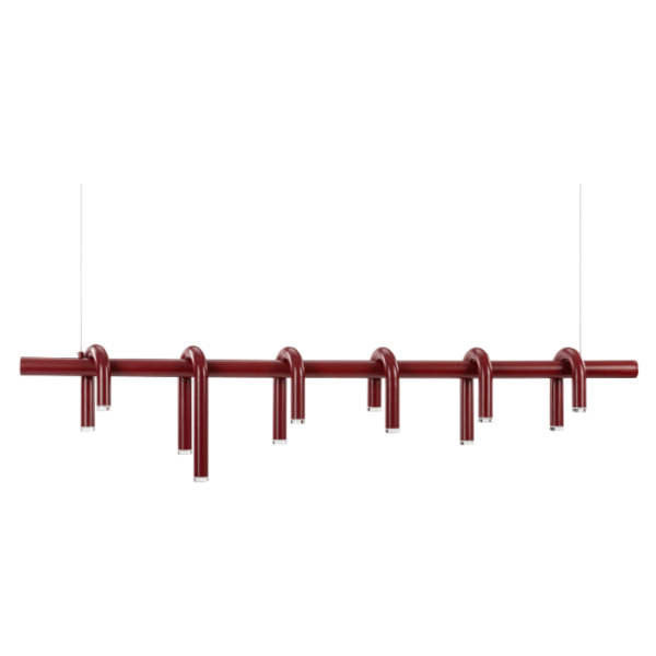 Modern Playfully Futuristic Shapes Lighting Iron Acrylic Envie Ceiling Lamp Red