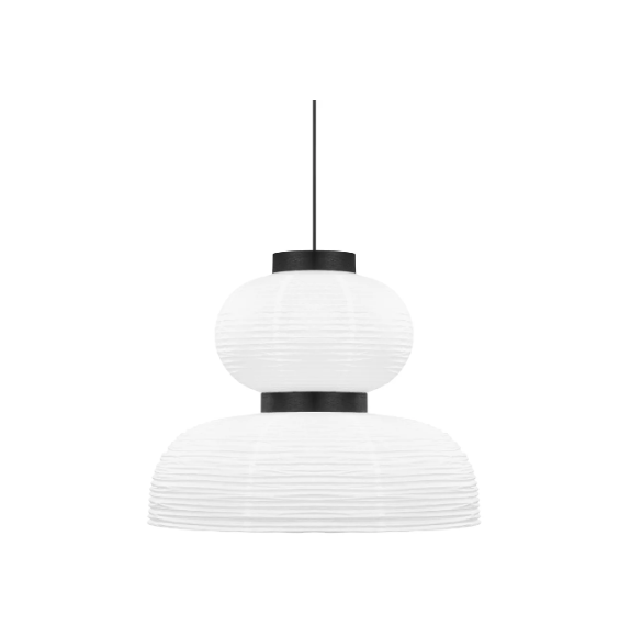 Minimalist Traditional Lanterns Chandelier Lighting White Akio Cloche Paper Pendant Lamp