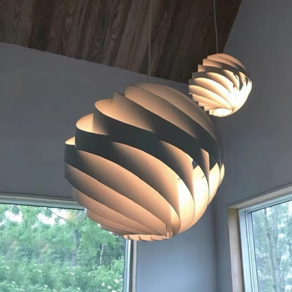 Nordic Fashionable Vortex Round Chandelier Dining Room Island Platform Study Room Pendant Lamp E27