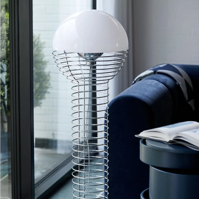 Nordic Bauhaus Living Room Sofa Side Light Fixture With Spring Decoration Bedroom Study Floor Lamp