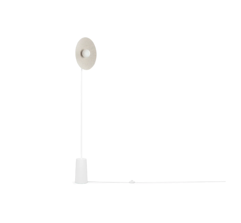 Sleek Modern Elegance Natural Woven Fabric Amelie Floor Lamp White