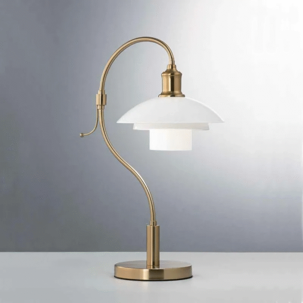 Modern High-end Metal Textured Glass Desk Light Study Reading Lamp Bedroom Bedside Table Lamp E14