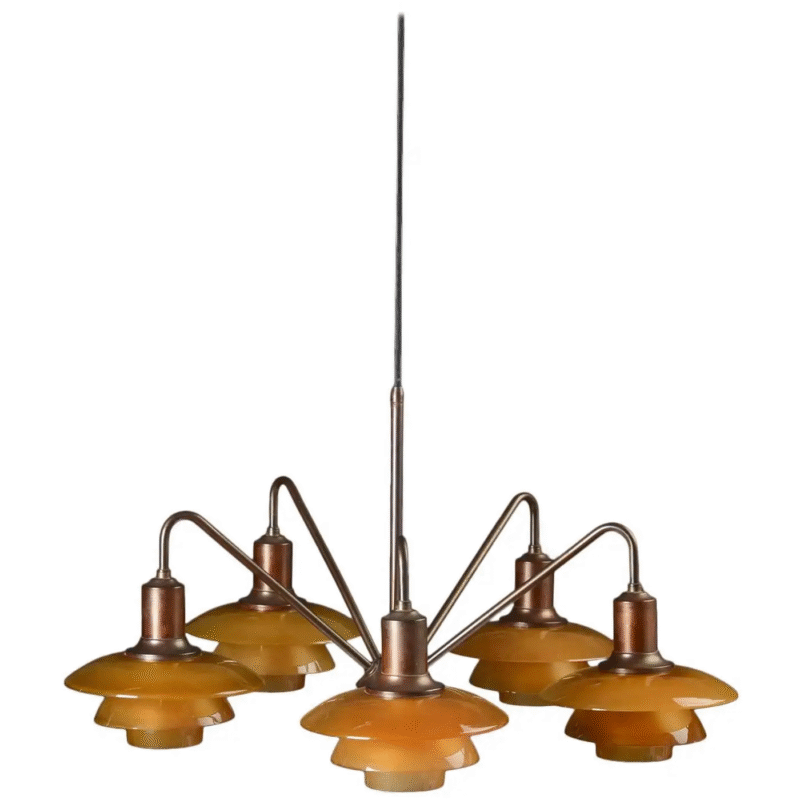 Medieval Nordic Bauhaus Restaurant Chandelier Living Room Bedroom Glass Pendant Lamp E14*5