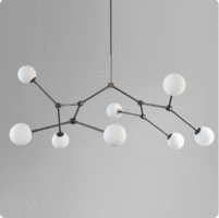 Nordic Light Luxury Creative Branch Chandelier Iron Glass Living Room Restaurant Pendant Lamp G9*8