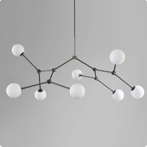 Nordic Light Luxury Creative Branch Chandelier Iron Glass Living Room Restaurant Pendant Lamp G9*8