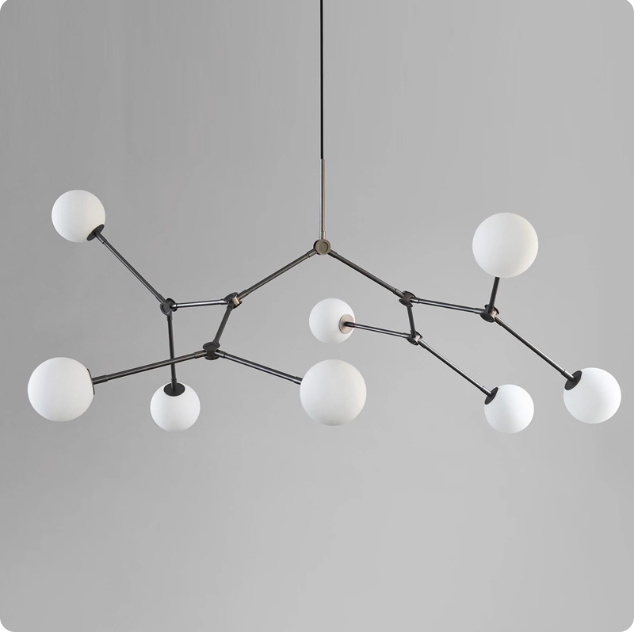 Nordic Light Luxury Creative Branch Chandelier Iron Glass Living Room Restaurant Pendant Lamp G9*8
