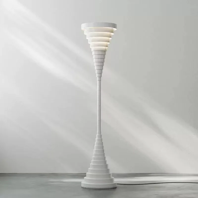 Post-Modern Minimalist Sofa Side Standing Light Iron White Bedroom Coffee Shop Small Waist Floor Lamp E27