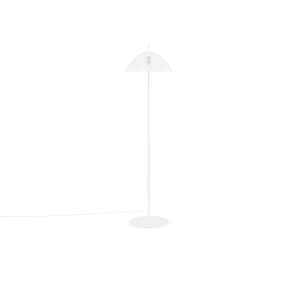 Modern Minimalist Extendible Metal Arc Arm Gata Floor Lam White