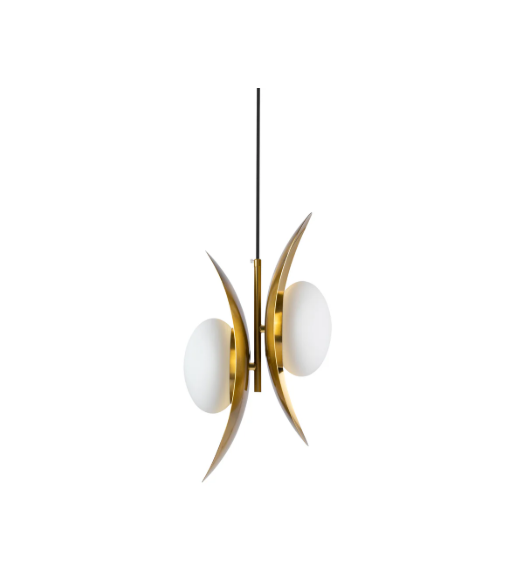 Contemporary Elegant Concave Shapes Chandelier Golden Brass La Vie Pendant Lamp