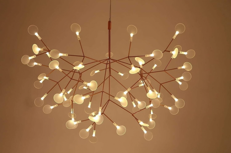 Modern LED Lighting Heracleum III Chandelier Living Room Hallway Large Copper Pendant Lamp