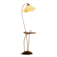 Mid Century Modern Bedroom Living Room Beige cloth cover Light Floor Lamp With Table E27