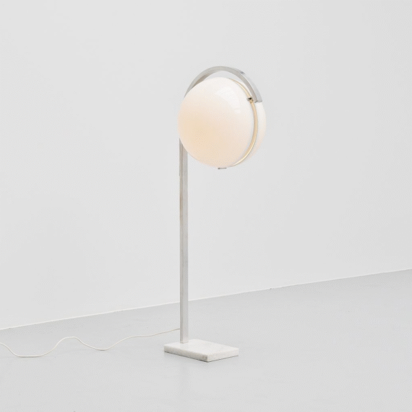 Fashion Creative Arc Shaped Lamp Arm Spherical Lampshade Bedroom Floor Lamp E27