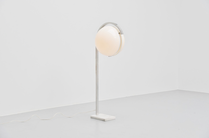 Fashion Creative Arc Shaped Lamp Arm Spherical Lampshade Bedroom Floor Lamp E27