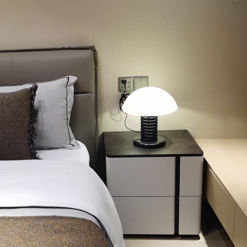 Nordic Minimalist Living Room Glass Desk Light Bedroom Study Bedside Table Lamp E14