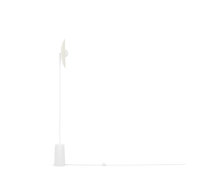Sleek Modern Elegance Natural Woven Fabric Amelie Floor Lamp White