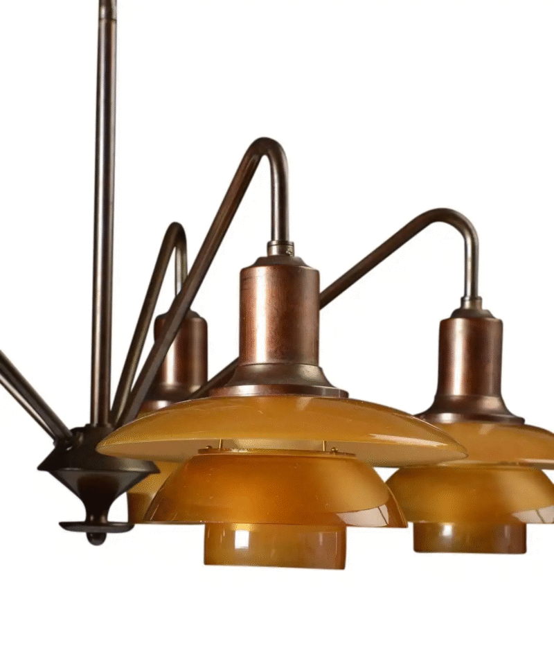 Medieval Nordic Bauhaus Restaurant Chandelier Living Room Bedroom Glass Pendant Lamp E14*5