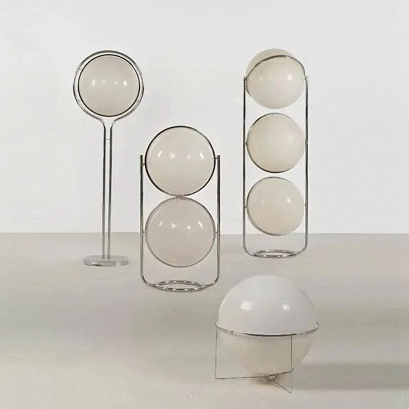 Nordic Art Ball Decorative Stand Lamp Acrylic Living Room Sofa Chrome Floor Lamp E27*2