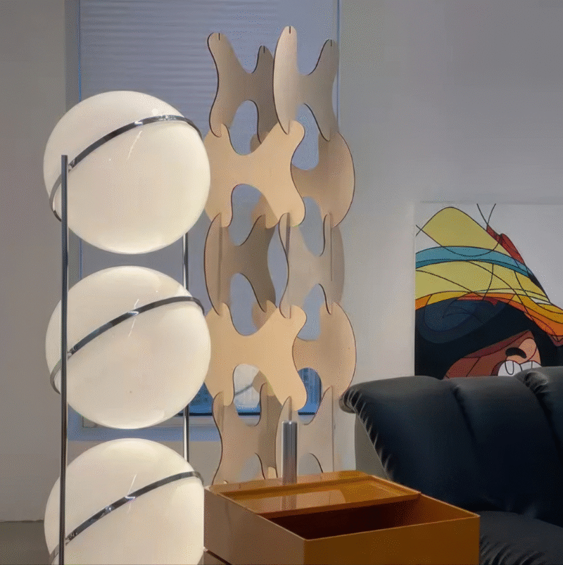 Medieval Atmosphere Living Room Standing Lamp Sofa Side Spherical Decorative Light Floor Lamp E27*3